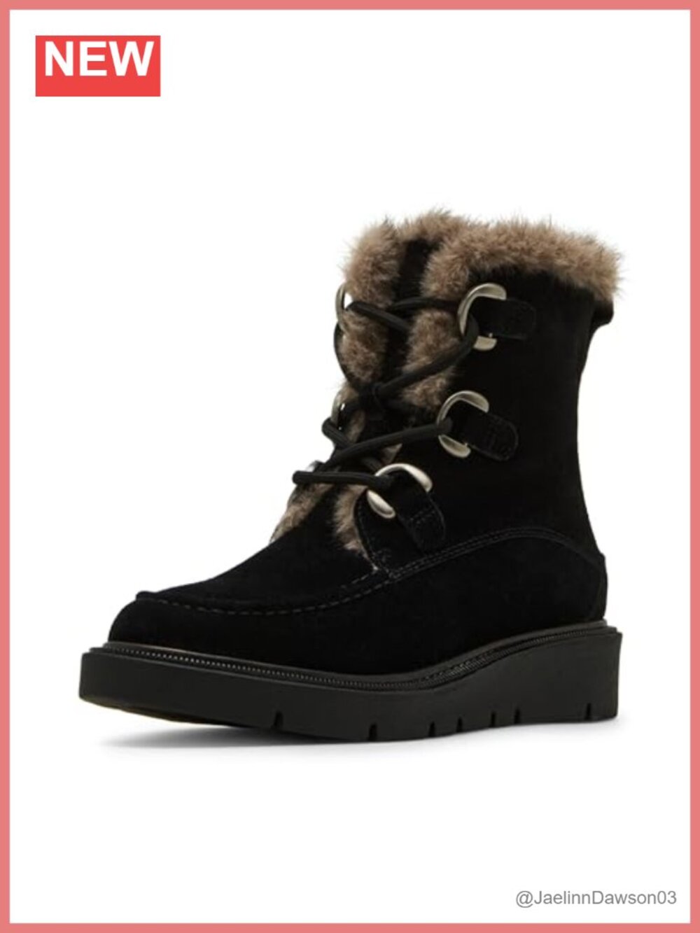 Waterproof Suede Lace-Up Ankle Bootie